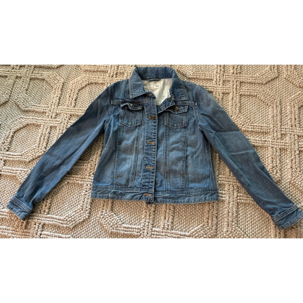 Crewcuts Blue Denim Jacket Girls Size 14 Button Front Long Sleeve Pockets